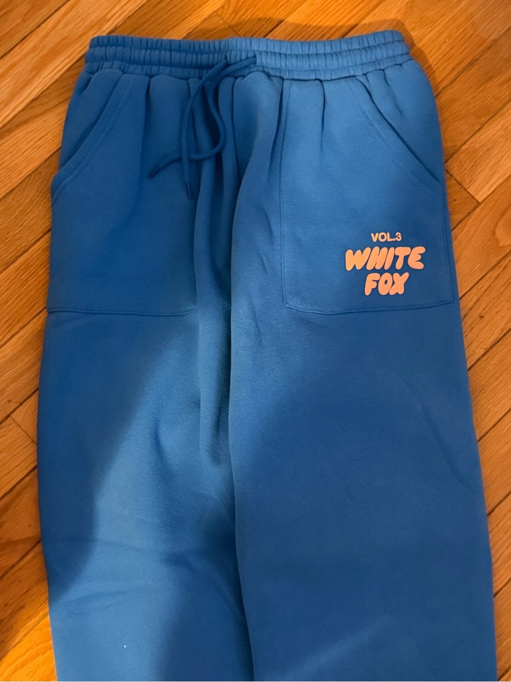 White Fox Boutique Blue Sweatpants with Logo
